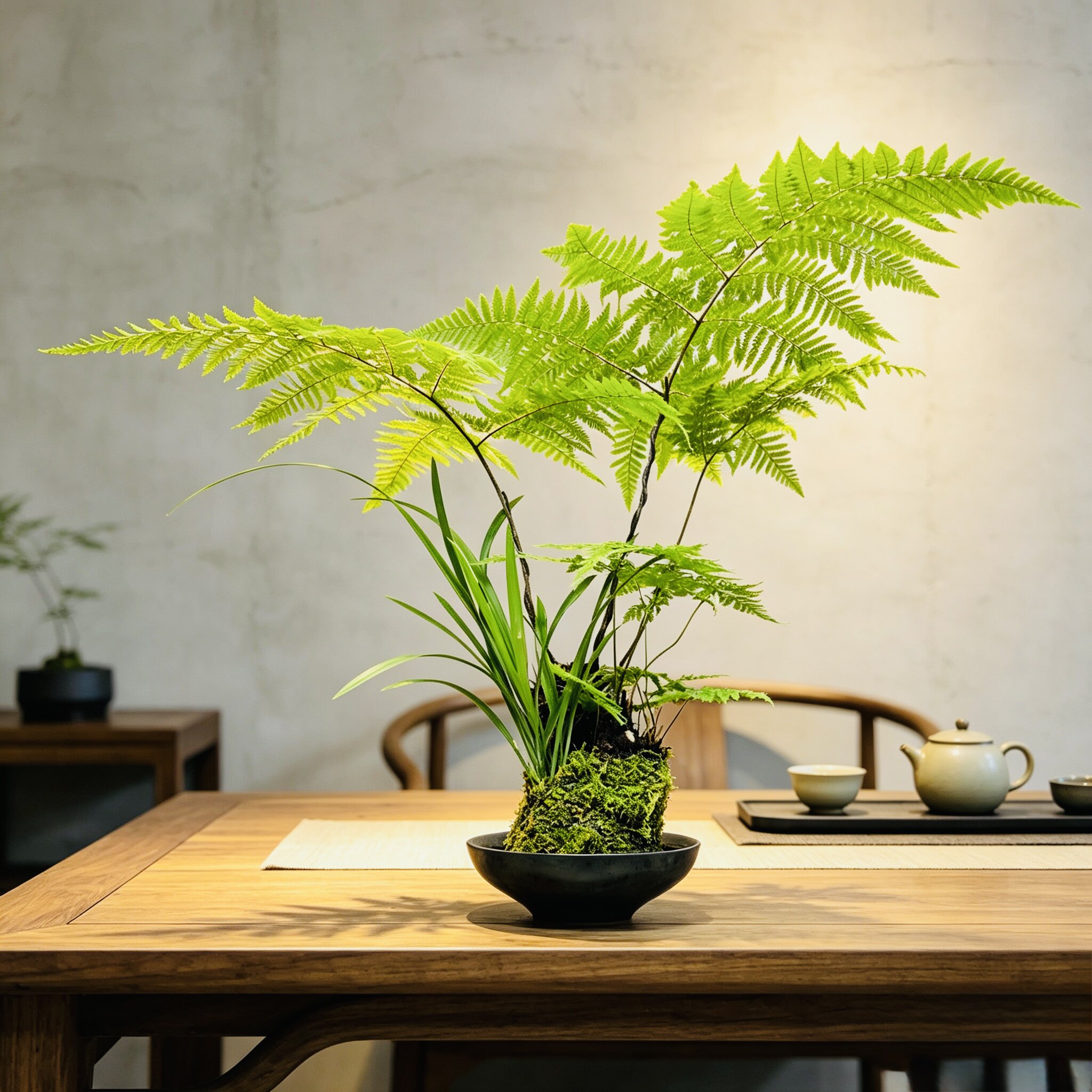 苔藓球绿植水培植物蕨类植物红磷蕨客厅茶室桌面小盆栽净化空气