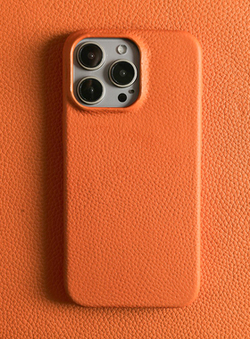 荔枝纹真皮适用苹果17Promax手机壳Air新款16Pro保护套15轻奢高级感奢华14Plus全包皮质软壳13男女12防摔牛皮