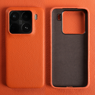 荔枝纹真皮适用小米15Ultra手机壳新款17ProMax保护套15sPro轻奢高级感小众奢华14T全包软皮质壳13防摔牛皮套