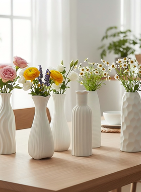 简约素胚艺术花瓶家居高颜值客厅餐边柜摆件装饰轻奢复古场景道具
