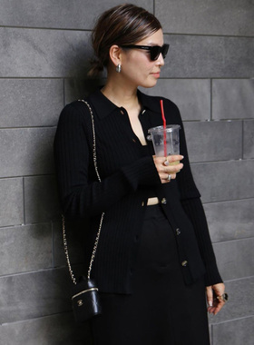 Deuxieme Classe引入 意大利纤细100%羊毛 高弹贴身舒适 长袖开衫