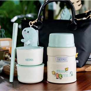 膳魔师保温饭盒儿童饭包焖烧杯分层便当盒带餐具焖烧罐套装午餐组