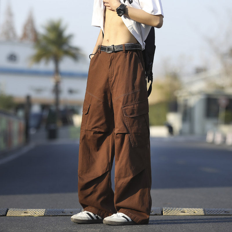 春夏季新款高街多口袋工装裤男潮流宽松直筒阔腿休闲裤832特P55，男装工装外套，电商B203-1