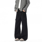 春季新款美式多口袋弯刀工装裤男潮流宽松直筒休闲长裤128HP58，男装工装外套，电商B203-1