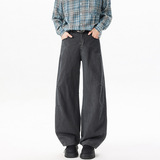秋季新款美式复古褶皱工装休闲裤男潮流宽松直筒阔腿裤KZ44特P50，男装工装外套，电商B203-1