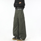 春季新款美式弯刀工装裤男潮流宽松直筒阔腿休闲长裤128HP58，男装工装外套，电商B203-1