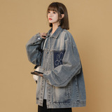 春秋季新款牛仔夹克女外套潮流刺绣宽松上衣JK40P95，男装夹克，电商B203-1