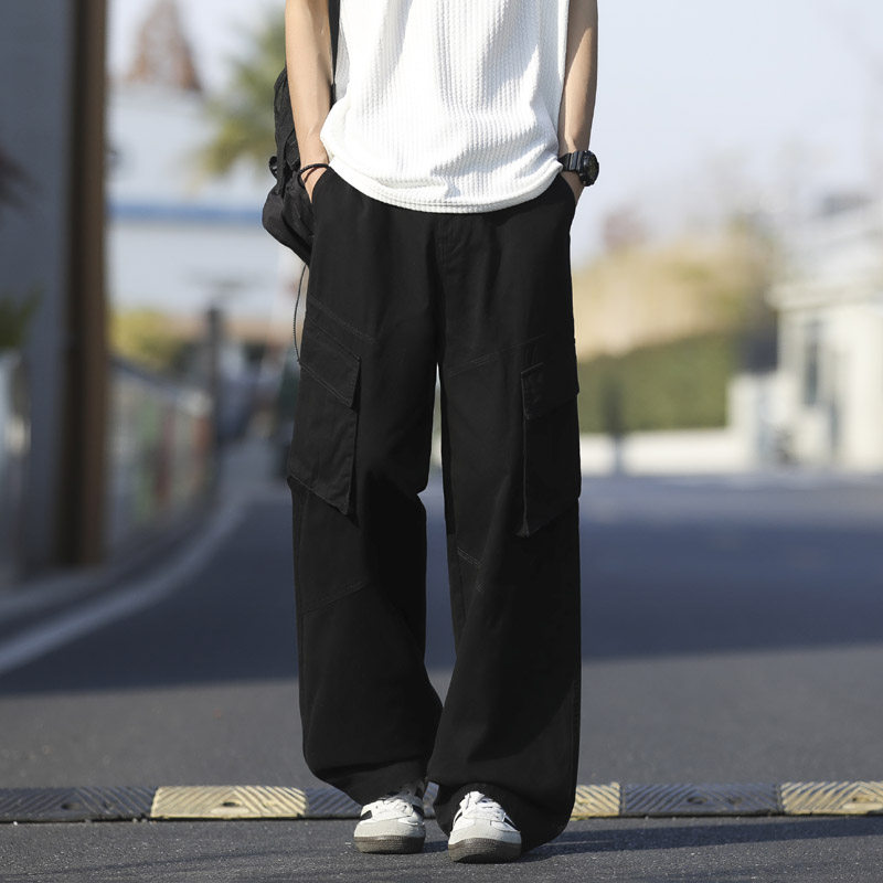 春夏季新款高街多口袋工装裤男潮流宽松直筒阔腿休闲裤831特P55，男装工装外套，电商B203-1
