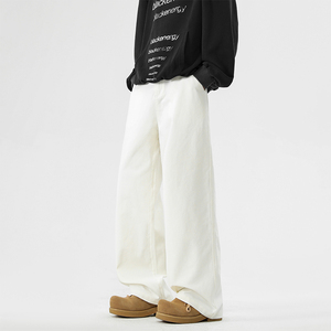 春夏季新款美式纯色工装裤男生潮流宽松直筒阔腿裤子 K810 特P45图片