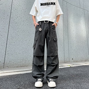 秋季美式高街多口袋工装休闲裤男士潮流宽松直筒阔腿裤 KZ019 P58图片