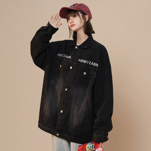 春秋季新款牛仔夹克女外套潮流字母刺绣宽松上衣 JK34 P95图片