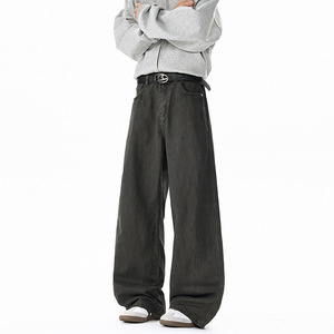 春季ins美式高街纯色休闲裤男潮流宽松直筒阔腿工装裤子 100H P45，男装工装外套，电商B203-1