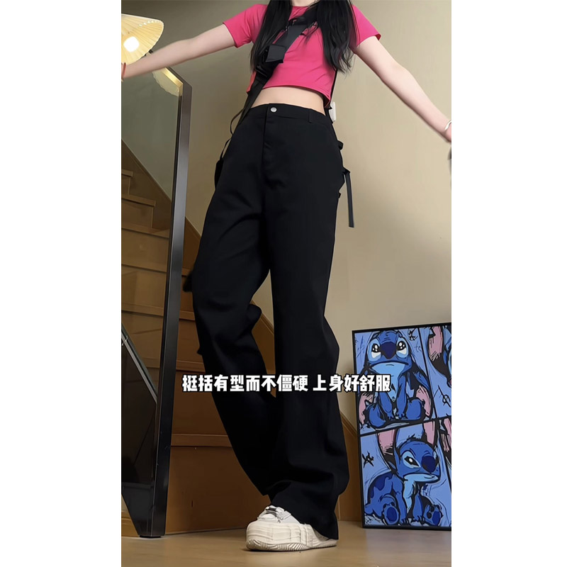春季新款ins美式纯色工装裤女生潮流宽松直筒阔腿裤K810特P42,男装工装外套,电商B203-1