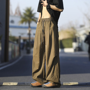 春夏季新款高街褶皱休闲裤男潮流宽松阔腿户外伞兵裤 2818 特P45，男装休闲裤，电商B203-1