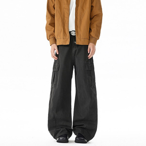 春季新款美式ins弯刀工装裤男潮流宽松直筒阔腿休闲长裤 128H P58，男装工装外套，电商B203-1