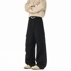 春季美式高街多口袋工装裤男潮流宽松直筒阔腿休闲裤 D528 P55，男装工装外套，电商B203-1