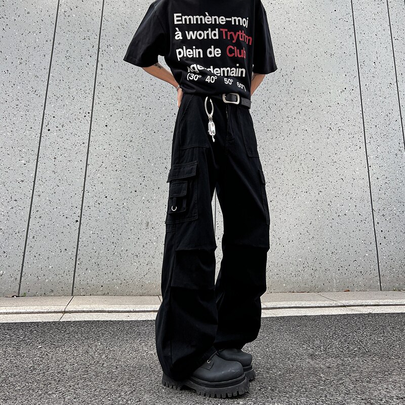 秋季美式高街多口袋工装休闲裤男士潮流宽松直筒阔腿裤KZ019P58,男装工装外套,电商B203-1