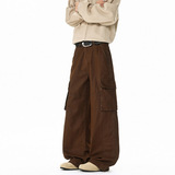 春季新款美式高街小众多口袋工装裤男潮流宽松直筒阔腿086HP58，男装工装外套，电商B203-1