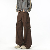 春季美式高街小众多口袋工装裤男潮流宽松直筒阔腿086HP58，男装工装外套，电商B203-1