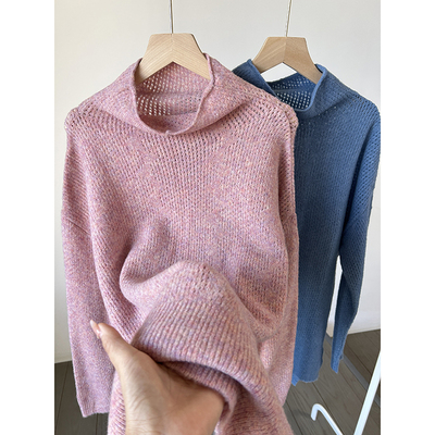 秋冬羊毛牛绒保暖高领打底毛衣