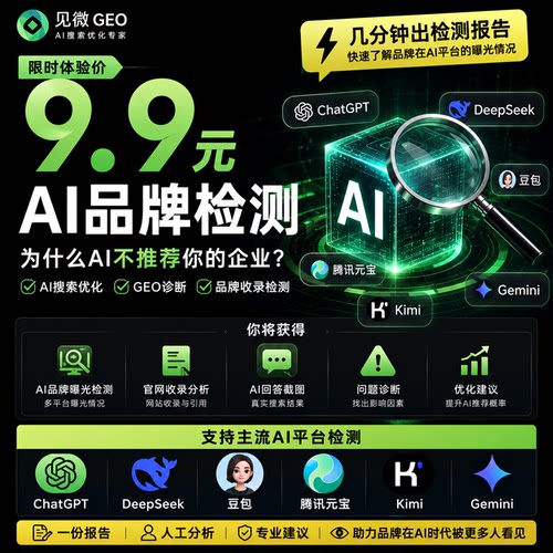 AI品牌检测 GEO诊断 企业AI搜索曝光分析 官网收录检测