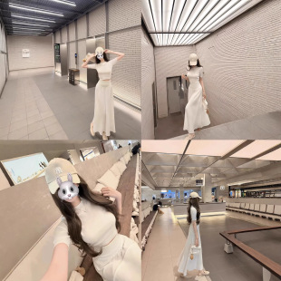 短款 CCZEE 修身 早春套装 针织t恤半身裙两件套 橡树落日alai