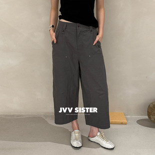 JVV广州十三行2026夏季新款宽松直筒工装裤百搭显瘦休闲裤女72388