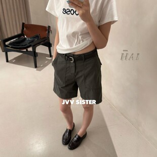 JVV十三行2026夏季新款工装风高腰阔腿短裤女显瘦百搭休闲裤20787