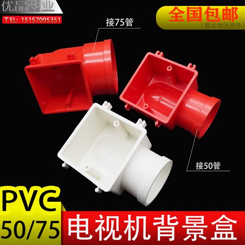 电视背景墙专用拼装预埋盒86型暗装底盒插座PVC电视墙50管接线盒 - 封面