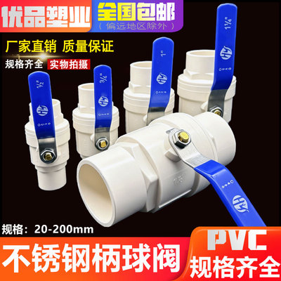 PVC给水不锈钢柄开关易拧球阀
