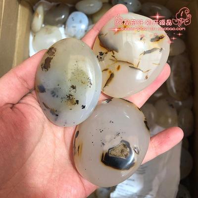 天然水墨玛瑙把玩件天然花纹