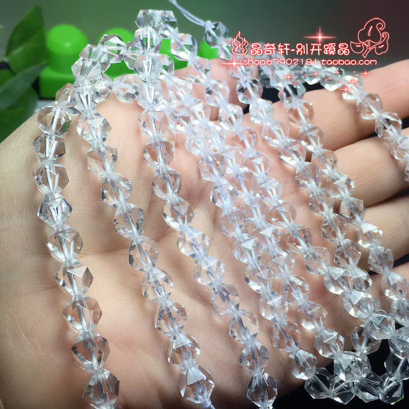 NATURAL WHITE CRYSTAL DIAMOND FACETED FACETED FACETED LOOSE BEADS CRYSTAL SEMI-FINISHED BRACELET BRACELET NECKLACE BEADS