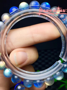 天然灰色拉长石单圈强光手串