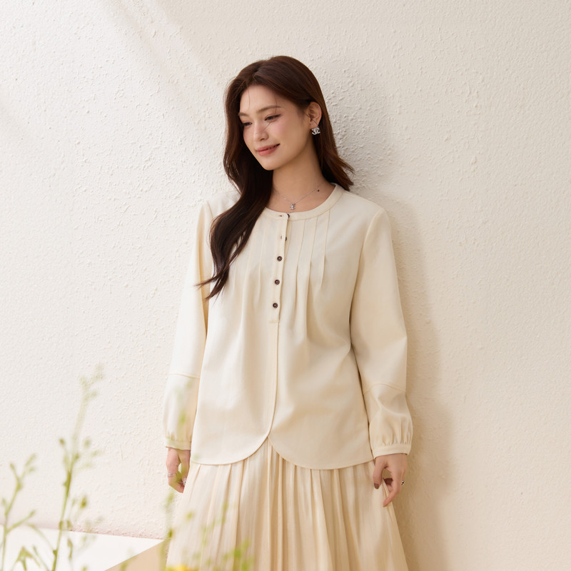 【圆领别致时尚百搭衬衫】纤莉秀大码女装温柔风上衣胖mm春装新款,女装/女士精品,大码内搭,淘宝优惠券,粉丝福利购,淘宝优惠卷