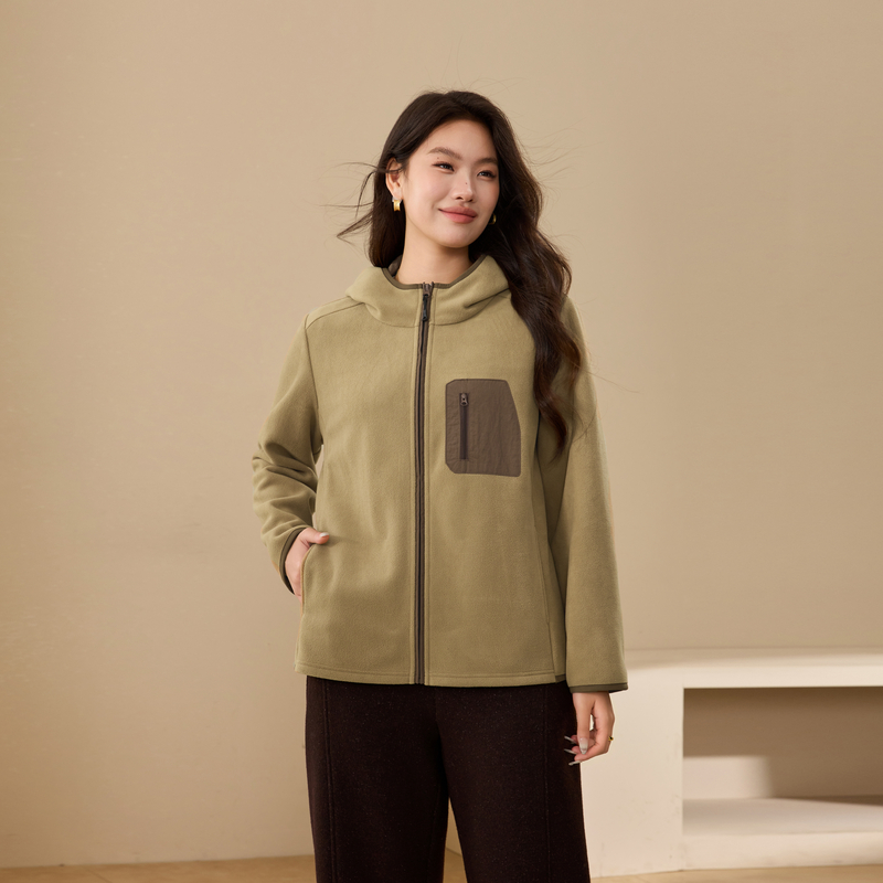 【连帽保暖百搭外套】纤莉秀大码女装时髦潮流开衫胖mm2025冬新款