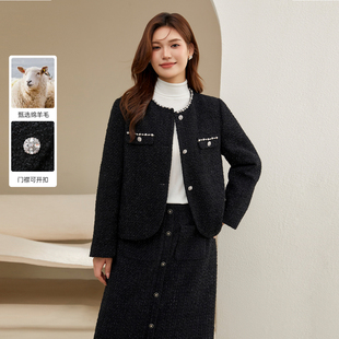胖mm法式 女装 名媛千金风御寒棉服 百搭外套QJ3728 纤莉秀大码