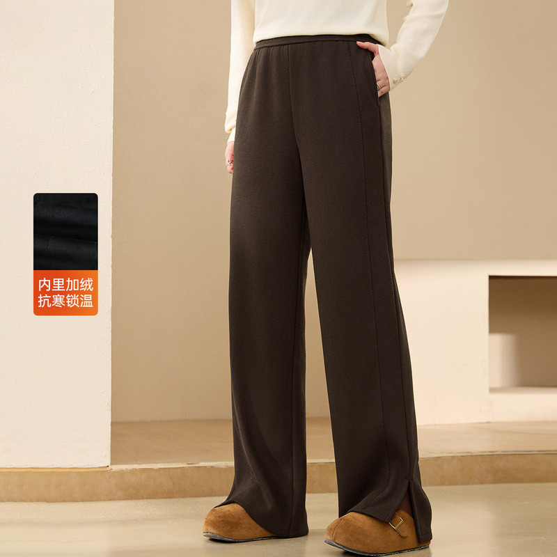 【设计感开叉加绒裤子】纤莉秀大码女装百搭休闲裤胖mm2025冬新款,女装/女士精品,大码裤装,淘宝优惠券,粉丝福利购,淘宝优惠卷