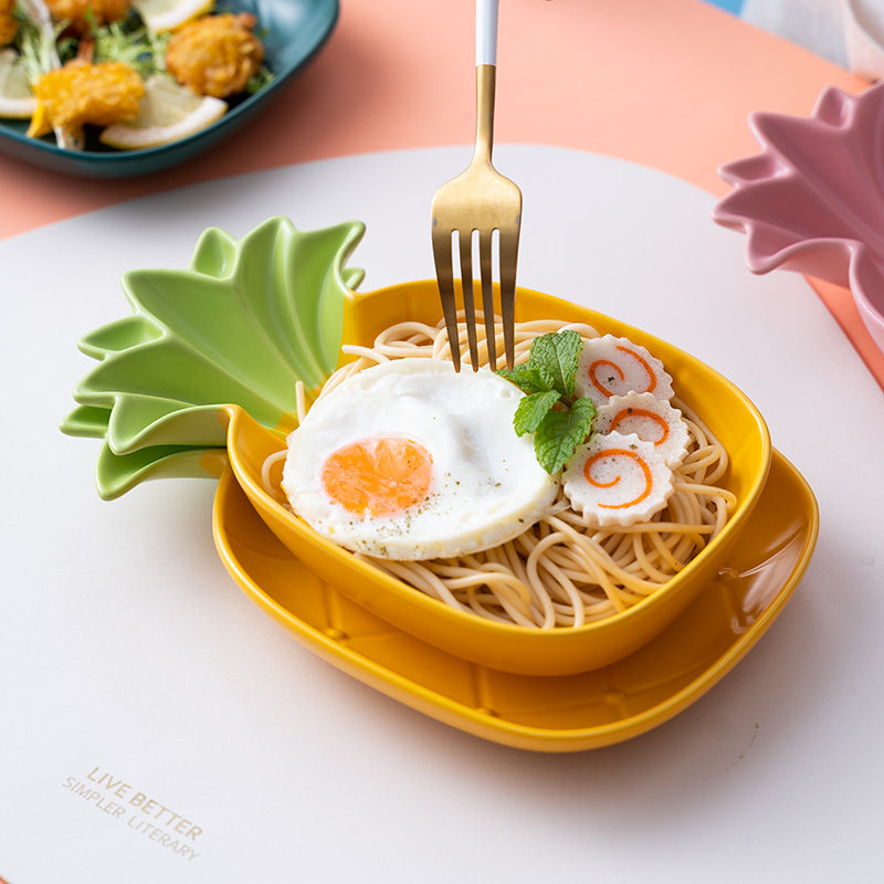 北欧陶瓷餐盘菜盘创意菠萝可爱图片