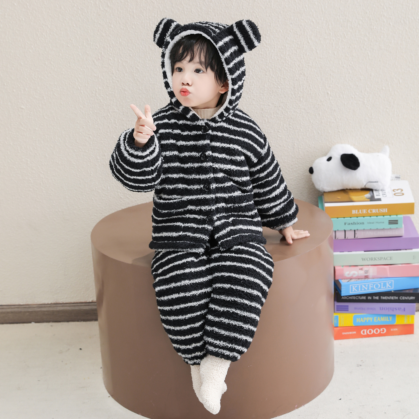 儿童珊瑚绒睡衣冬季加绒加厚保暖