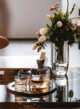 现代轻奢样板房客厅茶几把售楼处洽谈桌酒具花艺托盘组合装饰摆件