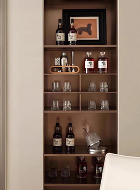 中古侘寂风酒店样板酒柜装饰画酒具道具日系酒调酒器组合装饰摆件