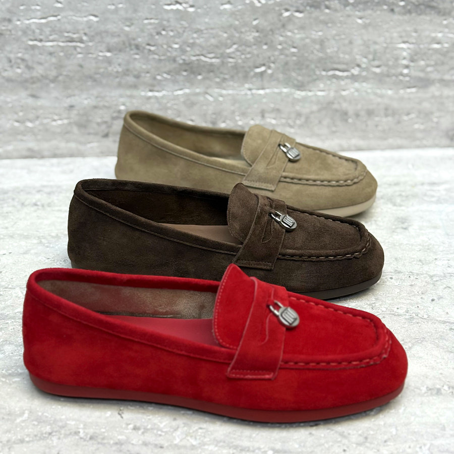 软面软底2026春季新款羊猄皮一脚蹬乐福豆豆鞋平底时尚英伦风单鞋,女鞋,浅口单鞋,淘宝优惠券,粉丝福利购,淘宝优惠卷