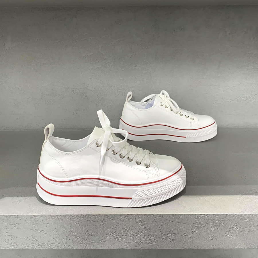 欧洲站欧货女鞋2026春季新款真皮休闲运动鞋百搭四季松糕底小白鞋,女鞋,时尚休闲鞋,淘宝优惠券,粉丝福利购,淘宝优惠卷