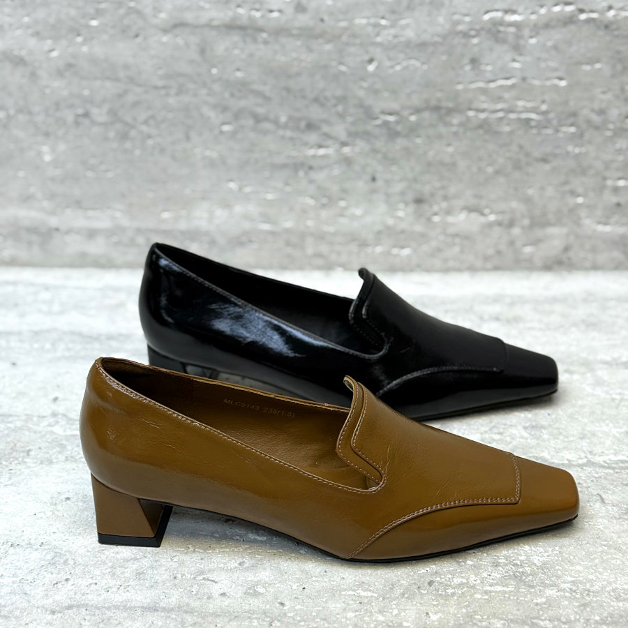 欧洲站女鞋2026春季新款真皮低帮浅口平头粗跟单鞋商务欧货高跟鞋,女鞋,浅口单鞋,淘宝优惠券,粉丝福利购,淘宝优惠卷