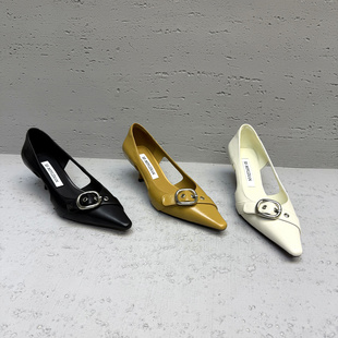 欧洲站欧货真皮女鞋2026春季新款法式尖头细跟浅口单鞋百搭高跟鞋