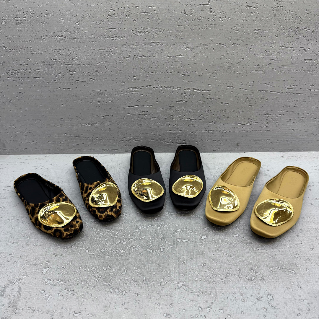 真丝方头平底包头半拖穆勒女鞋