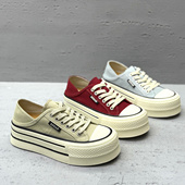 百搭单鞋 欧洲站欧货女鞋 百搭休闲鞋 时尚 2026春新厚底松糕底帆布鞋