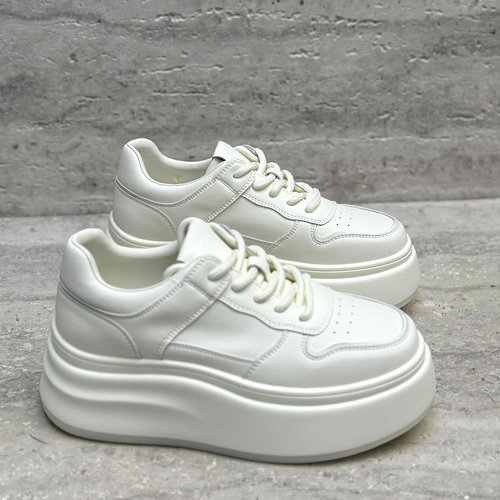 欧洲站欧货女鞋2026春季新款真皮细带松糕底时尚休闲鞋小白松糕鞋