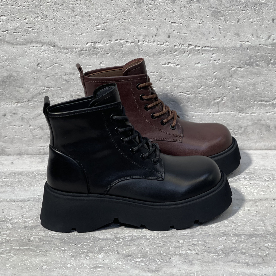 系带厚底增高英伦风马丁靴短靴女