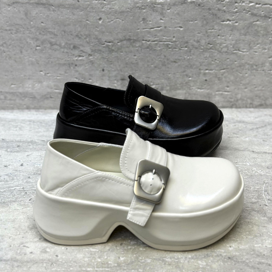 欧洲站女鞋2026春新款欧货真皮圆头厚底英伦风漆皮乐福鞋浅口单鞋,女鞋,乐福鞋（豆豆鞋）,淘宝优惠券,粉丝福利购,淘宝优惠卷